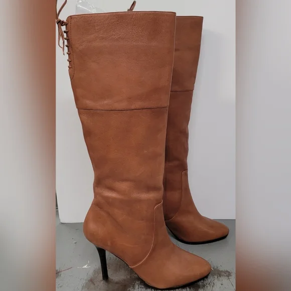LAUREN RALPH LAUREN LAVINIA KNEE-HIGH BOOTS BOHO POLO TAN SIZE 8.5B - Picture 2 of 13